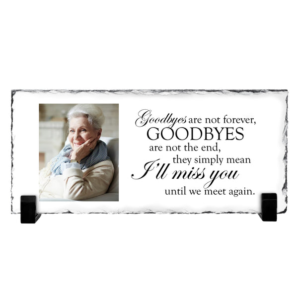Personalised Rock Slate With Custom Photo Tribute Text For Funeral Grave Marker Gift Memorial Remembrance