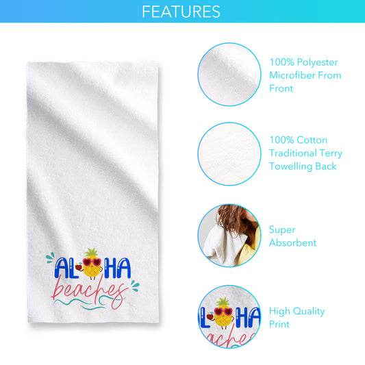 Aloha Beaches Towel For Summer Holiday Swimming Sports Gym And Tea Bath
